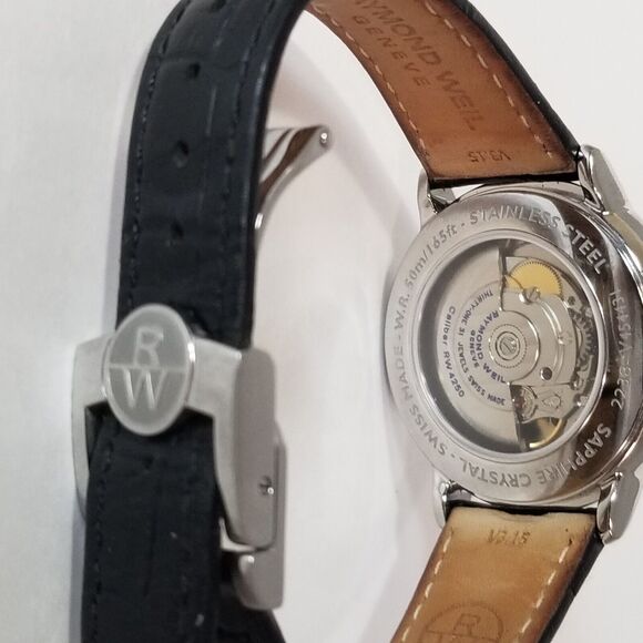 Raymond Weil Maestro Auto Steel Mens Strap Watch Date 2238-v454431 - Picture 16 of 16